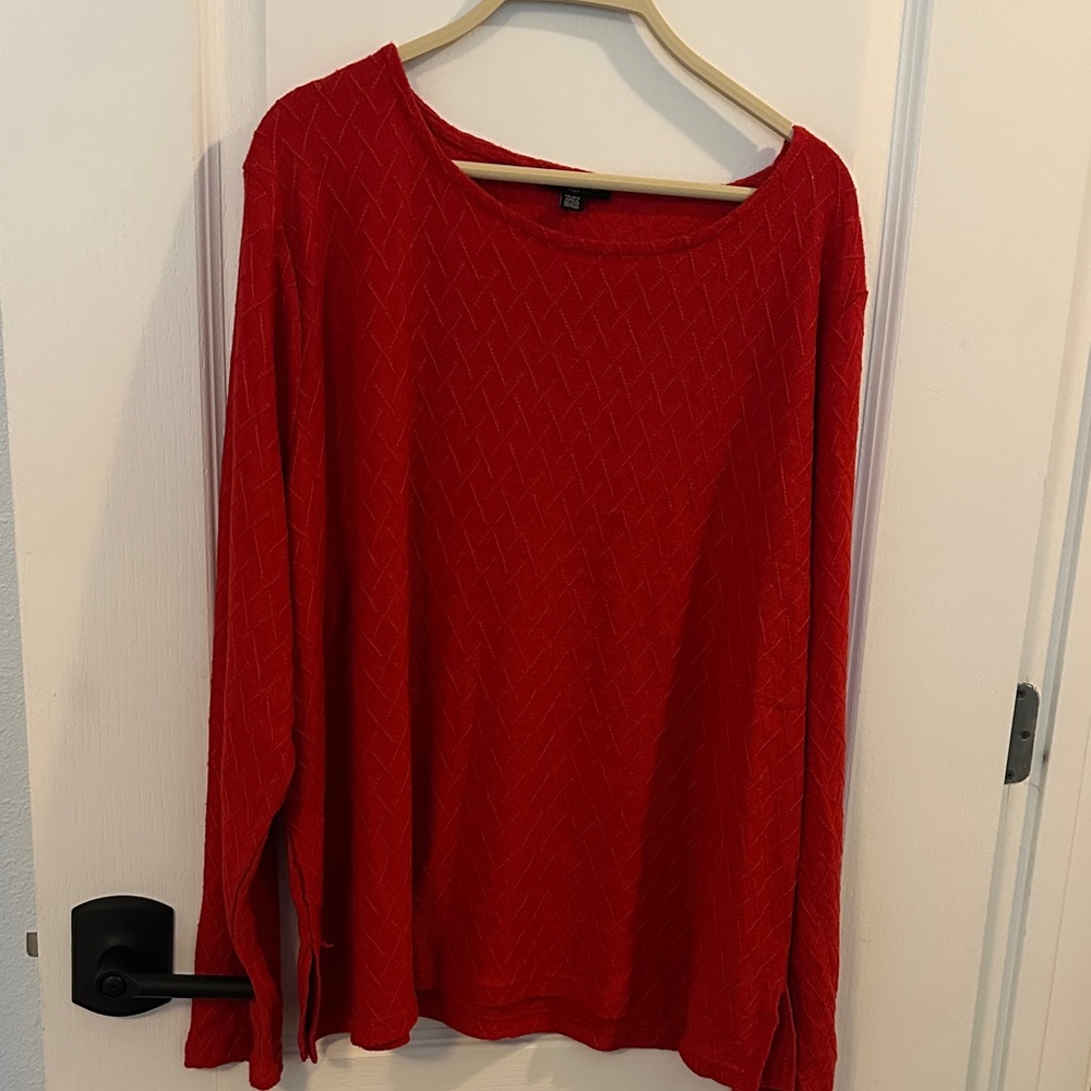 Mario Serrani Vibrant Red Long Sleeve Top